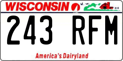WI license plate 243RFM