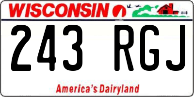 WI license plate 243RGJ