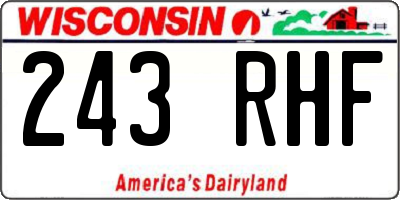 WI license plate 243RHF