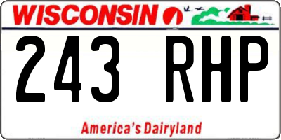 WI license plate 243RHP