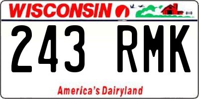 WI license plate 243RMK