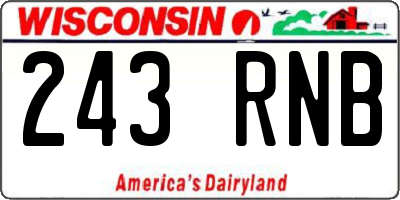 WI license plate 243RNB