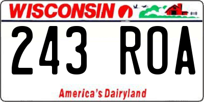 WI license plate 243ROA