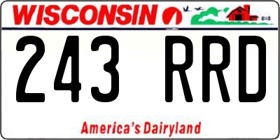 WI license plate 243RRD