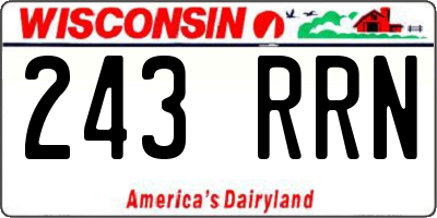 WI license plate 243RRN