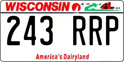 WI license plate 243RRP