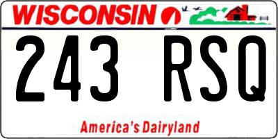 WI license plate 243RSQ
