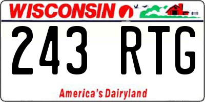 WI license plate 243RTG