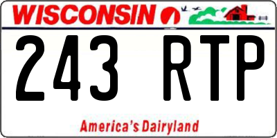 WI license plate 243RTP