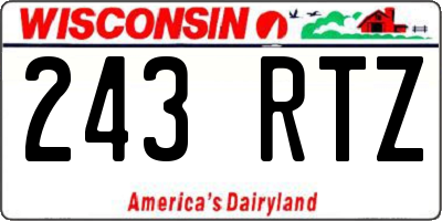 WI license plate 243RTZ