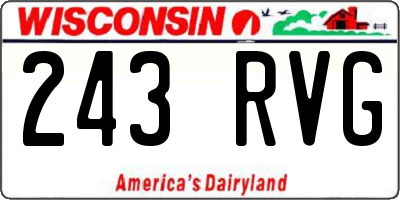 WI license plate 243RVG