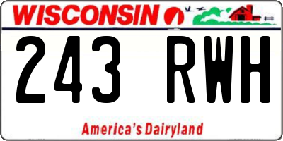 WI license plate 243RWH