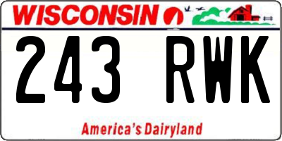 WI license plate 243RWK