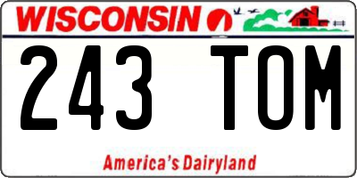 WI license plate 243TOM
