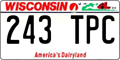 WI license plate 243TPC