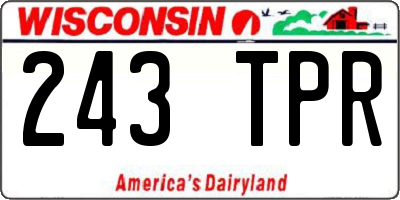 WI license plate 243TPR