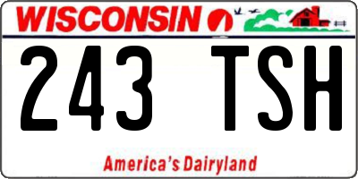 WI license plate 243TSH