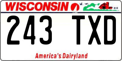 WI license plate 243TXD