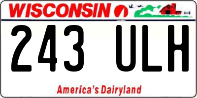 WI license plate 243ULH