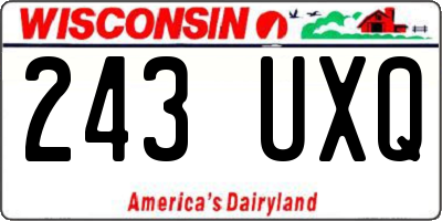 WI license plate 243UXQ