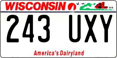 WI license plate 243UXY