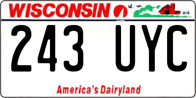 WI license plate 243UYC
