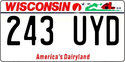 WI license plate 243UYD