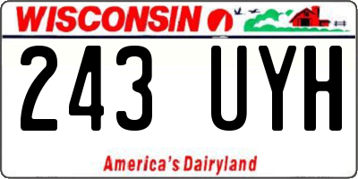 WI license plate 243UYH