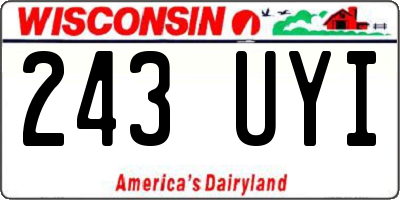 WI license plate 243UYI