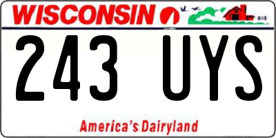 WI license plate 243UYS