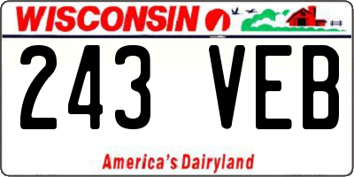 WI license plate 243VEB