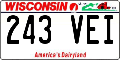 WI license plate 243VEI