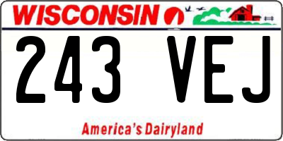WI license plate 243VEJ