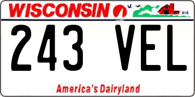 WI license plate 243VEL