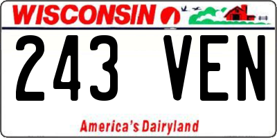 WI license plate 243VEN