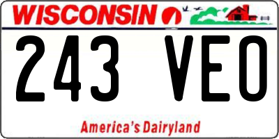 WI license plate 243VEO