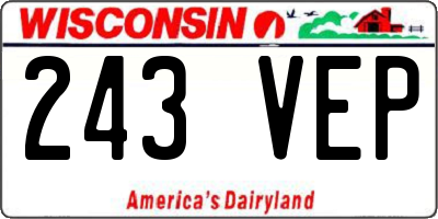 WI license plate 243VEP