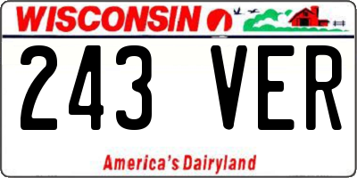 WI license plate 243VER