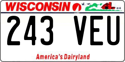 WI license plate 243VEU