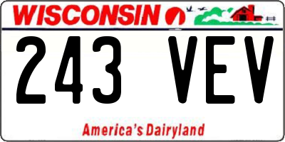 WI license plate 243VEV