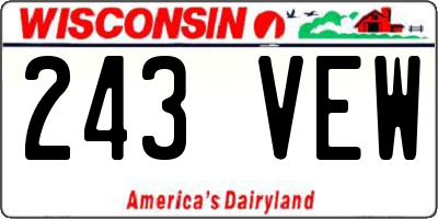 WI license plate 243VEW