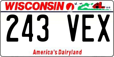 WI license plate 243VEX