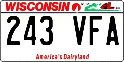 WI license plate 243VFA