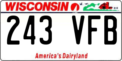 WI license plate 243VFB