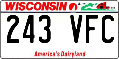 WI license plate 243VFC
