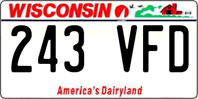 WI license plate 243VFD