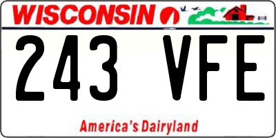 WI license plate 243VFE