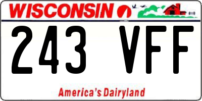 WI license plate 243VFF