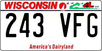 WI license plate 243VFG