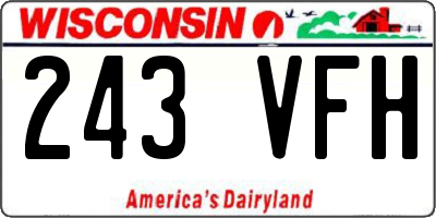 WI license plate 243VFH